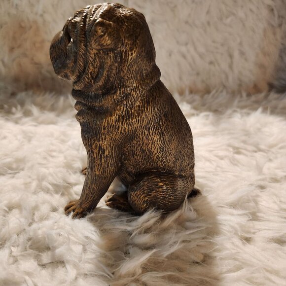 Vintage Bronze Bulldog Figurine Door Stop Paperweight Animals - Picture 5 of 7